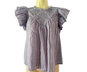 Universal Thread Lavender Cotton Eyelet Blouse Size Small